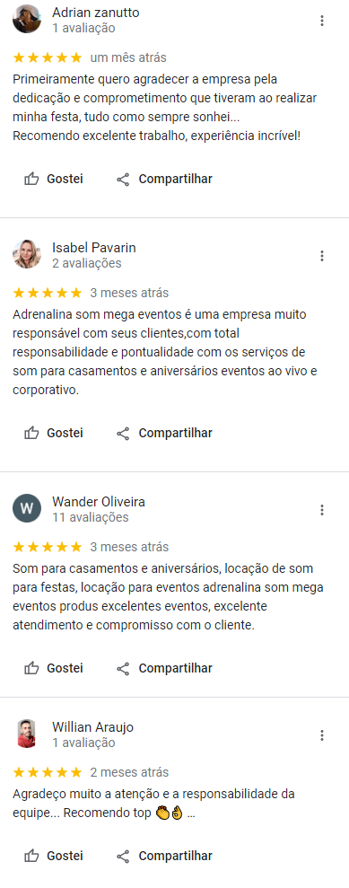 Imagem dos depoimentos